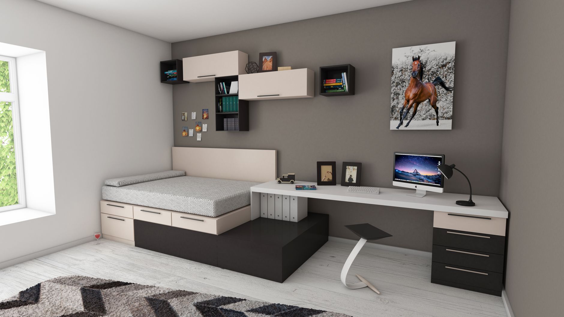 Storage drawers under a bed